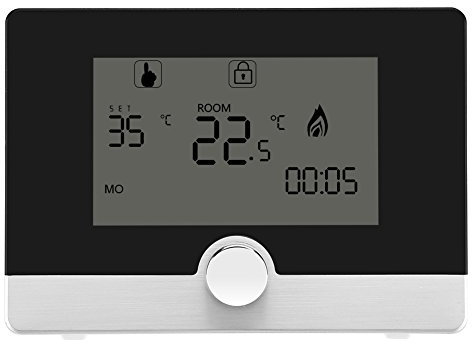 de Juillet Thermostat programmable numérique, régulateur de température pour système de Chauffage de chaudière Suspendu(Noir)
