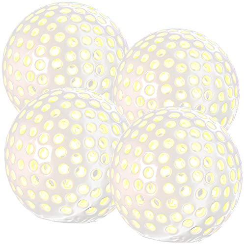 Lunartec dekorative Lampe: 4er-Set kabellose LED-Dekoleuchten aus Keramik, ؠ83 mm (LED-Kugelleuchte, Keramikkugeln, Kabel)