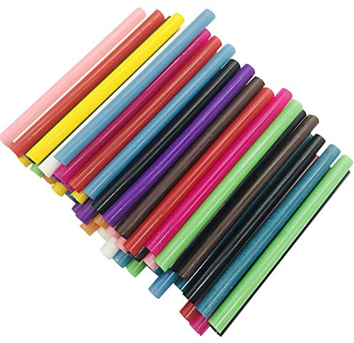W-L Heißklebepatronen 100 Pc Mix Bunte 7x100MM heiße Schmelzkleber-Sticks 7MM for elektrische Klebepistole Fertigkeit DIY Hand Repair Zubehör Klebe Dichtungs-Wachs-Stick
