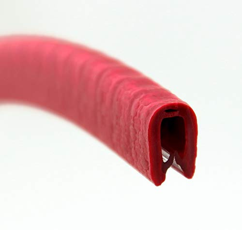 KS1-2RR Kantenschutzprofil von SMI-Kantenschutzprofi - PVC Gummi Klemmprofil - Klemmbereich 1-2 mm - Stahleinlage - Kantenschutz - Rubin-Rot - einfache Montage, selbstklemmend ohne Kleber (10 m)