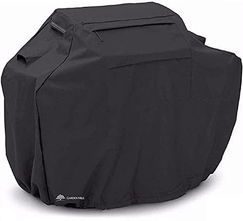 Garden Mile Waterproof Garden Furniture Black BBQ Cover -Large Barbeque Covers with Windproof and Anti-UV Protection for Patio Furniture Seating Table Chairs Covers Wipe Clean,(L183cm x W66cmx H130cm)