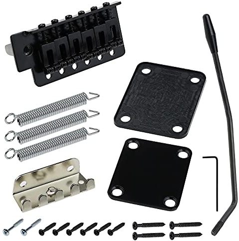 EMSea Tremolo System Vibrato Brücke Set mit Schrauben, Federn Kompatibel mit Fender Start ST Gitarre Schwarz