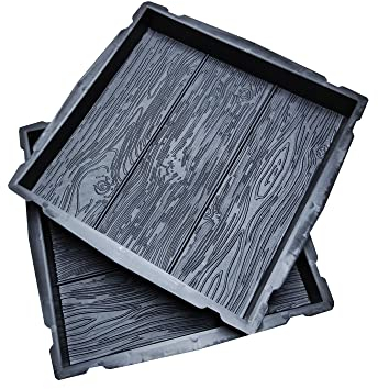 FHONYX 2 PCS Moldes 40x40x5cm, Losas De Pavimento, tarima, De Madera De Imitación, césped de jardín, decoración jardín, ruta, DIY, aceras, adoquines, Reutilizable, polivalente