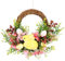 Couronne de Lapin de Pâques, Couronnes de Pâques pour Porte D'entrée, Attache de Couronne de Pâques, Décorations de Porte de Pâques Couronne de Signe de Bienvenue à(Lapin Jaune listé)