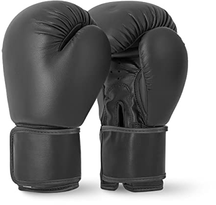 Lions Boxing Gloves - Premium Faux Leather, Pro Sparring Training Muay Thai Gloves, MMA Punching Kickboxing Bag Focus Mitts Fighting Training Workout for Men Women (CLASSIC BLACK, 16 OZ)