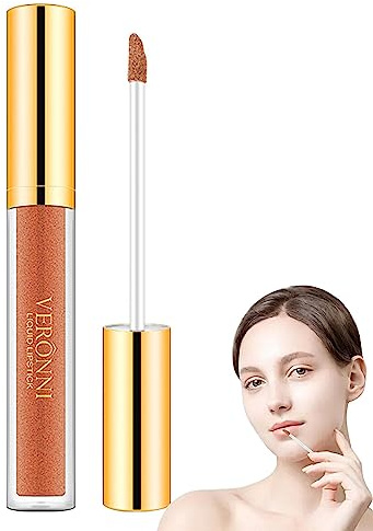 Glitzer-Lipgloss,Wischfestes -Lippenstift-Make-up - Feuchtigkeitsspendender Lippenfleck, wasserfester, antihaftbeschichteter Cup-Lipgloss, lang anhaltende, wirkungsstarke Farbe Teksome