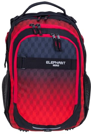 Elephant Schulrucksack HERO SIGNATURE Rucksack (Red Cube 12868 (Rot Schwarz))