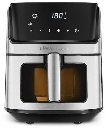FREIDORA SIN ACEITE UFESA 72805716 BLACKBIRD 6,5L INOX VENTANA Y LUZ
