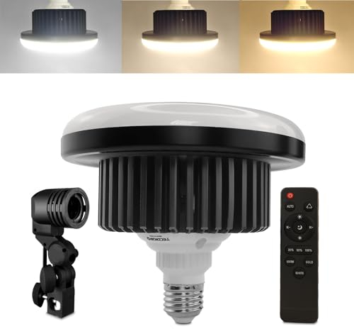 Luz de fotografía LED de 150W 3000-6500 K E27 Casquillo de lámpara para Softbox de fotografía, con Control Remoto, Utilizado para Estudio de fotografía, iluminación del hogar, Relleno de vídeo