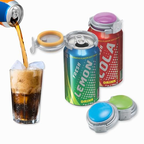 Jokari Économie de carbonatation pour canettes de 300 ml, garde les boissons gazeuses fraîches, conservateur manuel, couvercle réutilisable