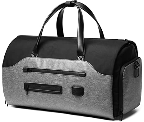 Hixingo Kleidersäcke für Reisen für Herren und Damen, 2 in 1Umwandelbarer Anzugtasche Handgepäck Reisetaschen für Kurzurlaub Geschäftsreisen (Dunkelgrau,52x33x26cm)