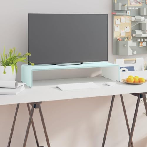 CKioict TV möbel DVD Schrank Wohnzimmer Möbel TV-Aufsatz/Monitorerhöhung Glas Grün 70x30x13 cmFür Wohnzimmer und Esszimmer