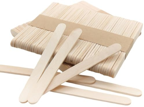 100 Stück Eisstiele Holz, Eisstäbchen Holzstäbchen Holzstäbchen Zum Basteln Holzstiele, Eislöffel Eiscremestäbchen Naturholz-EIS am Stiel Bastelstäbchen Holz Holzspachtel DIY Handwerk