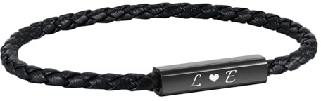 XUANPAI Partnerarmbänder Pärchen Armband mit Gravur - Lederarmbänder für Männer Frauen Magnetische Herz Paar Armbänder Weihnacht Jubiläum Geburtstagsgeschenk Ich Liebe Dich Geschenke