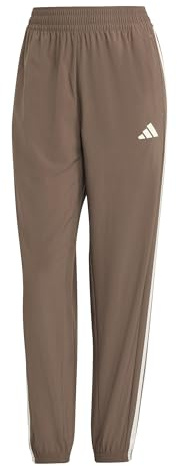 adidas Damen Train Essentials 3-Stripes Woven Pants, Earth Strata/White, L