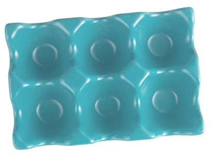 UKCOCO 6cuadrículas Bandeja De Cerámica Huevera De Soporte De Almacenamiento Para Huevos Antideslizante Para Refrigerador