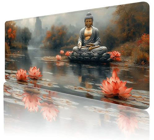Gaming Mauspad Zen Mousepad XXL 600x300 mm einfach zu reinigen ,Maschinenwaschbar mouse pad Lotus Großer Erweiterter Schreibtischunterlage mouse mat, Verbessert Präzision und Geschwindigkeit, K-61