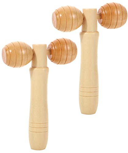 FOMIYES Massageroller Holz 2 Stück Handroller Ergonomisch Glatt Langlebig Für Selbstmassage Zuhause Reisen