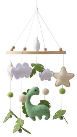 Mobile Baby Windspiele, Holz Hängende Bettglocke, Windspiel Rassel Babybett Mobile, Neugeborenen Geschenk für Baby Mädchen oder Jungen Deko Mobile (Grün)