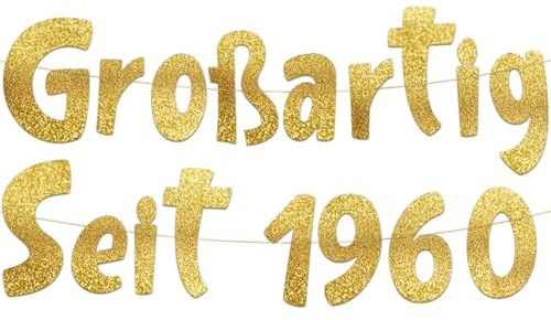 Glitzer-Banner mit Aufschrift Großartig Seit 1960 Party-Dekorationen und Zubehör für 66. Geburtstag