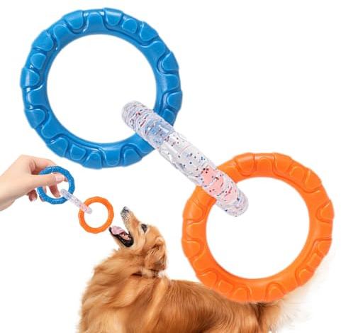 Tug Rings For Dogs,3 Rings Outside Dog Toys - Interactive Biting Game, Pet Supplies, Exercise Equipment, Boredom Relief For Aggressive Chewers