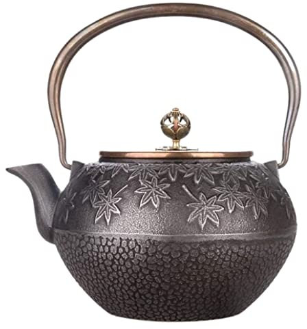 AUNANGLJSCS Teiera in Ceramica, Pentola in ghisa Fatta a Mano da 1200 ml, bollitore Artigianale Giapponese in Ferro Originale, bollitore in ghisa in Stile retrò Cinese Non Rivestito.
