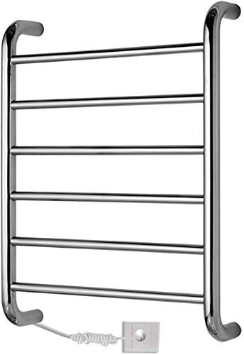 Scaldasalviette Scaldasalviette da Parete per Bagno, Portasciugamani Riscaldato Elettrico Scaldasalviette Portatile Asciugabiancheria Asta Riscaldante Leggera a Parete con 6 Barre Riscaldate 650 × 50