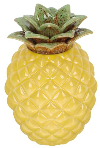 HOLIDYOYO Barattolo in Ceramica Ananas Per Tè Sfuso Contenitore Ermetico Per Conservazione Decorazione Casa e Cucina Vasetto Multiuso Per Tisane e Dolcetti