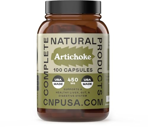 Complete Natural Products Organic Artichoke Capsules 450mg | Vegetarian, Plant-Based Herbal Supplement for Liver & Digestive Support