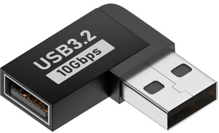 Générique Adaptateur d'extension USB 3.0 - Plug à Angle Droit, convertisseurs féminins Masculins | Connecteurs de de données à Grande Vitesse, Extension USB de 10 Gbit/s, adaptateurs compacts pour