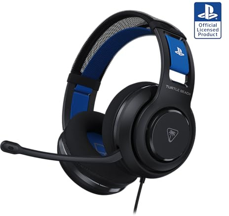 Turtle Beach Atlas 200 Multiplattform-Gaming-Headset mit Kabel, PS5/PS4/PC | Schwarz, lizenziert für PlayStation, 50-mm-Treiber, 3D-Audio, Flip-to-Mute-Mic, Memory Foam, Floating-Kopfbügel, leicht