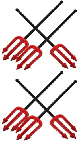Healeved 6pcs Halloween Devil Pitch Fork Decor Pitch Fork for Halloween Devil Cosplay Stage Performance