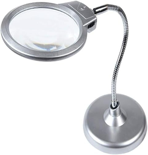 Screen Magnifier Desktop Desktop Magnifying Glass 10 Times 20 Times Illuminated Magnifier HD Child Student Reading Electronic Clock Check Mobile Phone Repair Extender Magnifier with LED Ligh