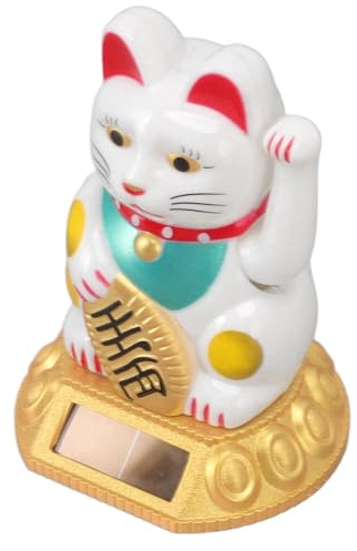 Naroote Chat Porte-Bonheur Chinois, Bras ondulé Solaire, Décoration pour la Maison et Le Bureau, en Plastique pour Les Amis et la Famille (#12)
