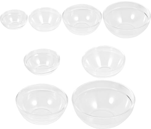 NUOBESTY Set da 8 Ciotole per Oli Essenziali in Acrilico Trasparente Ciotole in Plastica per Massaggi Adatte per Centri Estetici e Uso Domestico