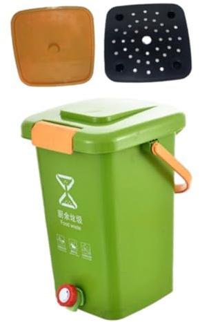 Allayu Poubelle multifonctionnelle à Structure renforcée, idéale pour Le compostage de Cuisine. Ce Seau à Compost Peut également Servir de bac Rangement pour la Nourriture Vos Animaux, Vert, XL