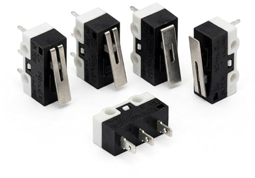 Micro Interruttore Deviatore a Levetta 2 Posizioni ON-ON, 3 Pin per Circuito Stampato, 3A 125V, Kit da 5 Pezzi