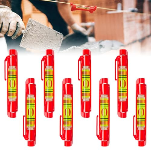 8 Pcs Schnurwasserwaage Richtschnur Wasserwaage Für Schnur Schnurnagel Schnurwasserwaage profi für Sanitär, Vermessung, Maurer, Technik, Metallbearbeitung, Fliesen, Baugewerbe