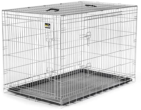 zoomundo XXL Hundekäfig Transportkäfig L 121 x B 74 x H 81 cm Transportbox Tierkäfig Drahtkäfig Faltbarer Käfig aus Metall mit herausnehmbarer Kunststoffwanne