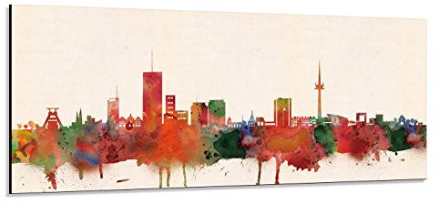 Quadro da parete in vetro acrilico con immagine panoramica di cielo, vetro acrilico con sistema di sospensione in alluminio – Colore (diverse misure) – Stampa artistica su vetro acrilico 50 x 140 cm