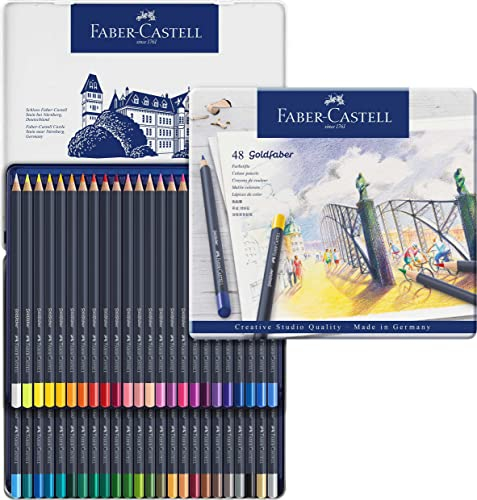 Faber-Castell 114748 - Farbstifte mit permanenter Ölkreidemine Goldfaber, 48er Set