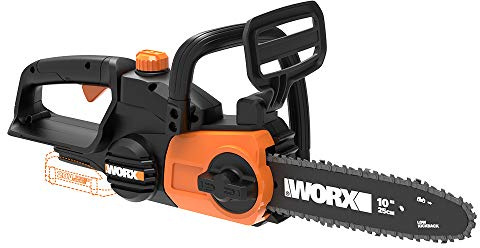 Worx 20V 10 Cordless Chainsaw Power Share with Auto-Tension (Tool Only) - WG322.9 | Battery & Charger not Included, PowerShare, 12.5 ft/s Chain Speed, Weighs 6.2 LBS, Auto-Tension Adjustment