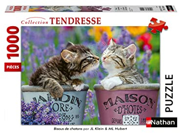 Nathan - Puzzle 1000 pièces - Bisous de Chatons - Adultes et Enfants dès 14 Ans - Puzzle de qualité supérieure - Encastrement Parfait - Collection Tendresse - 87624