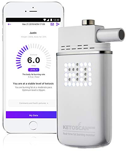 V2 KETOSCAN Mini Breath Ketone Meter, Diet & Fitness Tracker | Monitor Your Fat Metabolism, Level of Ketosis on Low carb, Ketogenic or Any Nutrition & Fitness Program