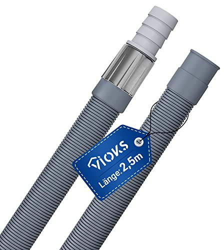 VIOKS Spülmaschine Ablaufschlauch Waschmaschine Verlängerung 2.5m Ø 19-22mm / Flexibler Ablaufschlauch Verlängerung Geschirrspüler Waschmaschine