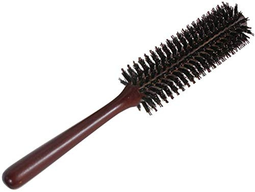Rundbürste aus natürlichen Wildschweinborsten, bart weichmit speziellen Noppen, antistatische, für Männer und Frauen Trocknen, Haar Styling, Curling(12-reihig)