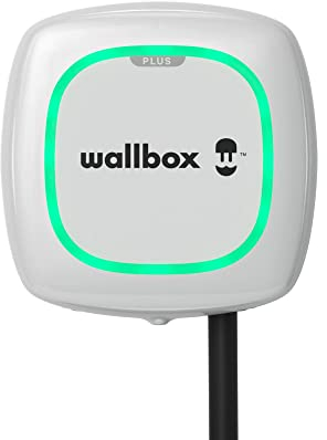 Caricabatterie Wallbox Pulsar Plus per veicoli elettrici - Potenza regolabile fino a 22 kW - Connettore Tipo 2 -Connessione Wi-Fi, Bluetooth. OCPP compatibile. (Type 2-22 KW | 7m, White)