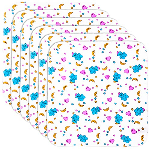 Brandsseller Moltontücher Flanellwindeln Babyunterlagen - weich und kuschelig - 6er Set ca. 38 x 38 cm Bärchen