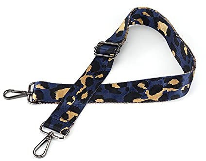 Leo Jacquard Taschengurt | Animal Print Dunkelblau, Schwarz | verstellbar | Taschen-Riemen zum Wechseln | Kamaragurt