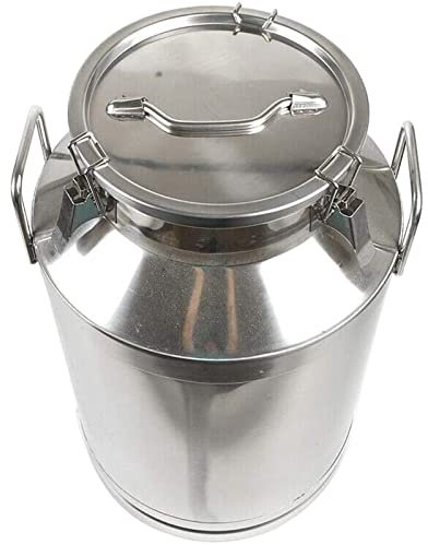 Adima 304 Edelstahl Milchkannen, Schwerlast Milchkanne Weinkübel Milcheimer Flasche Ölfass Teedose Silikondichtungsfässer Flüssig Fest Lagertank,30L